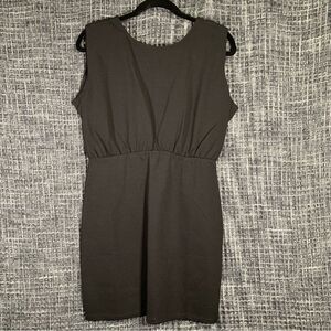 SOCIALITE Women's Black V-Neck Back Mini Rayon Blend Dress Large #885